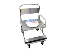 Cadeira de Banho Hospitalar Obeso Aço Inox com Braços Escamoteáveis - 250Kg